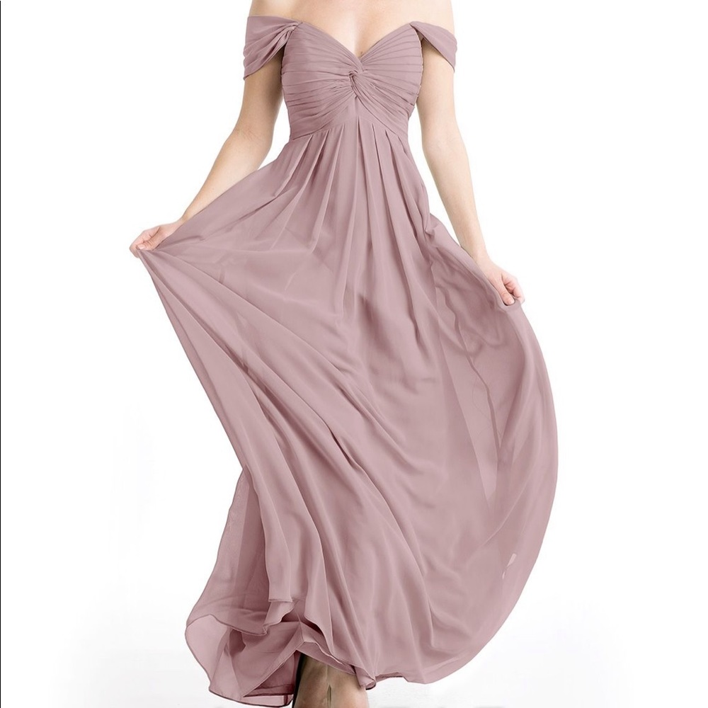 Azazie floor-length chiffon empire bridesmaid dress vintage mauve